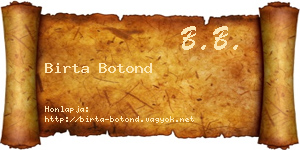 Birta Botond névjegykártya